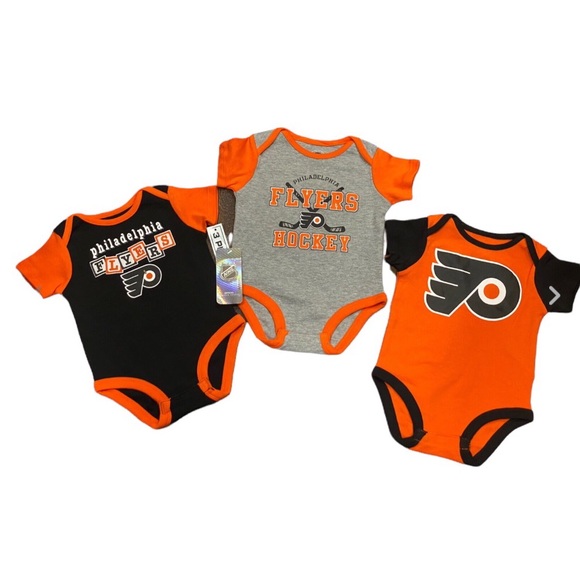 NHL Unisex Baby Philadelphia Flyers Bodysuits 3 Pack - Picture 1 of 10
